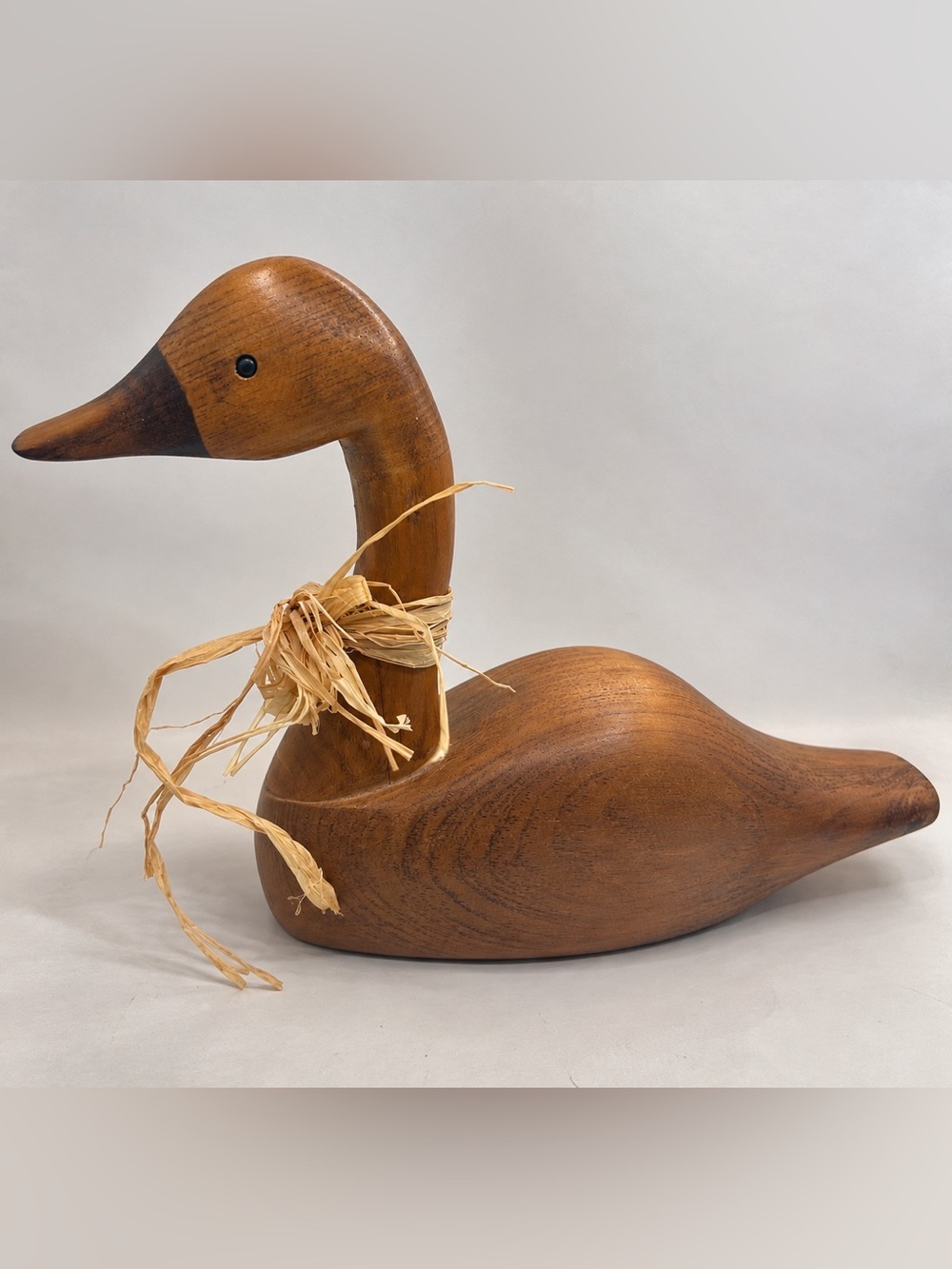 2001 Hand Carved Wooden Duck Decoy Signed Rustic Folk Art Decor